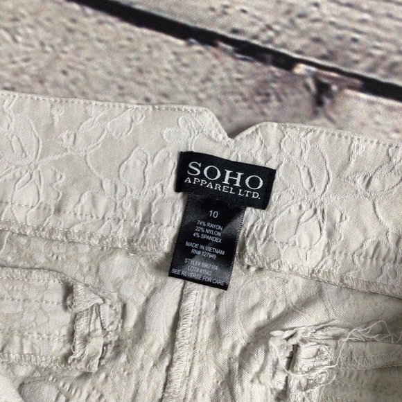 SOHO Apparel Jacquard Light Gray Mid Rise Ankle Jeggings 10 - Picture 11 of 12